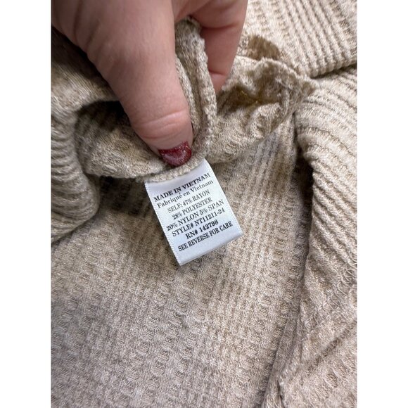 Altard State Beige Waffle Knit Long Sleeve Babydoll Top Size XS NWT - Picture 7 of 9